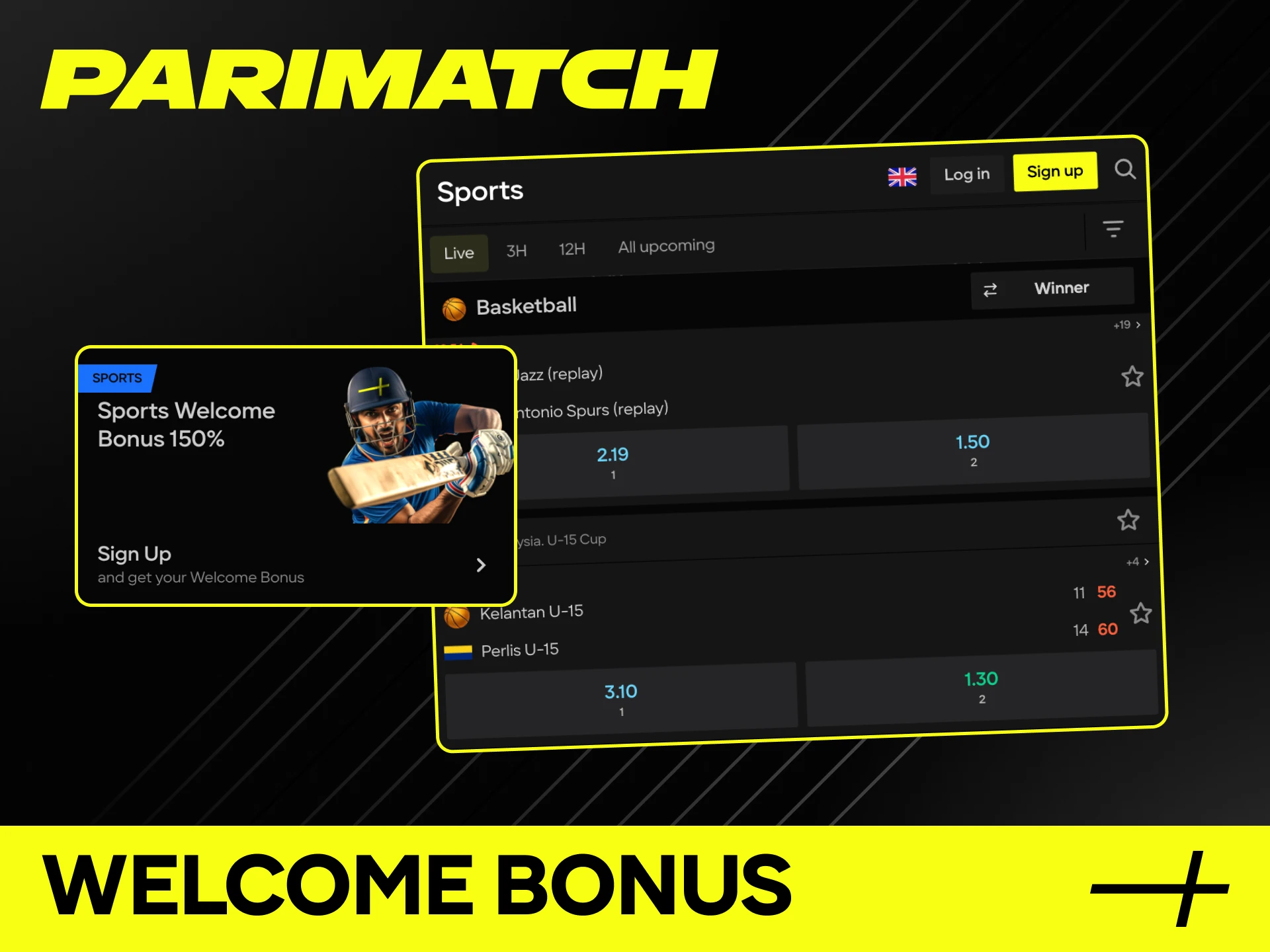 Parimatch basketball betting welcome bonus for new customers; deposit and qualifying bets required, T&Cs apply.