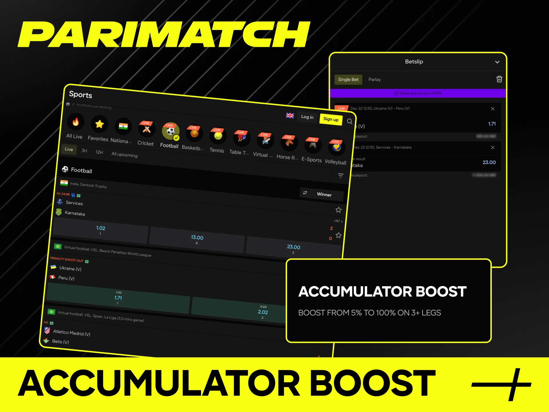 Check out the Accumulator Boost bonus terms and conditions at Parimatch online casino.