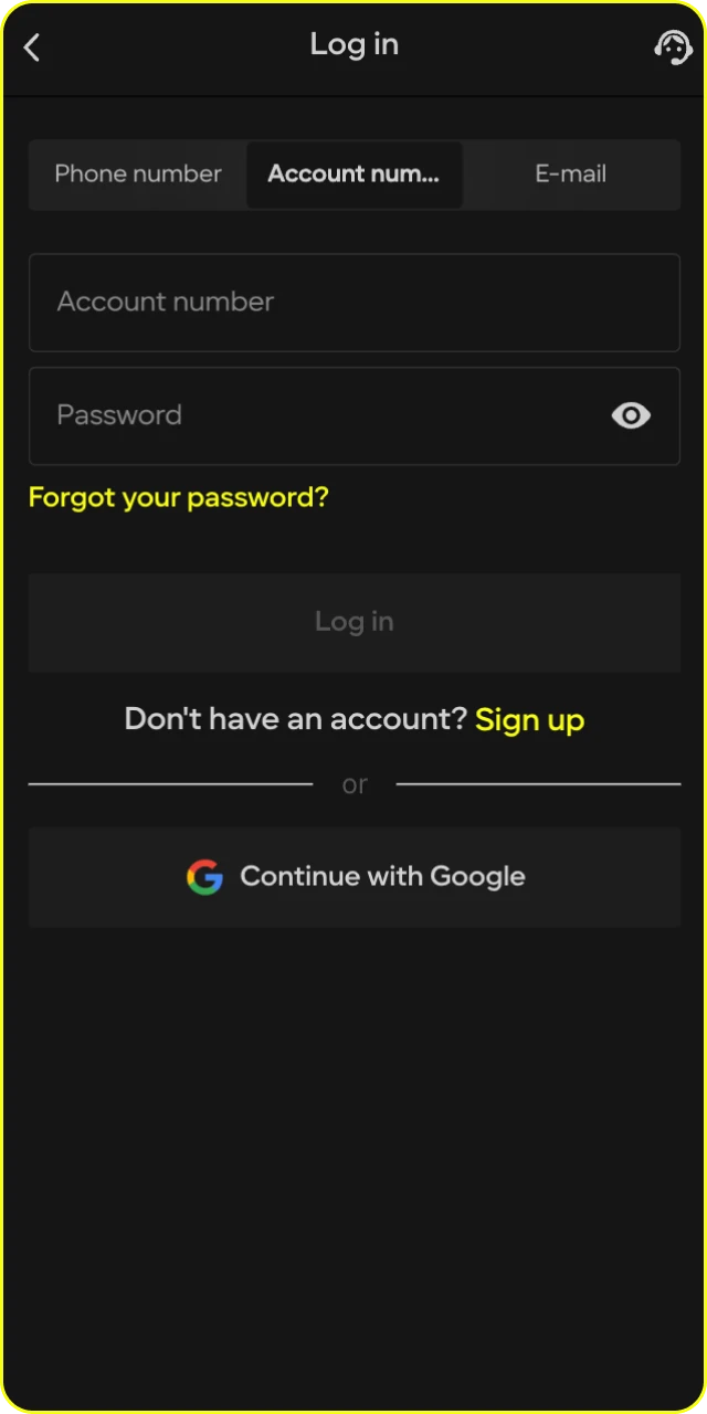 Log in to make a deposit at Parimatch online casino.