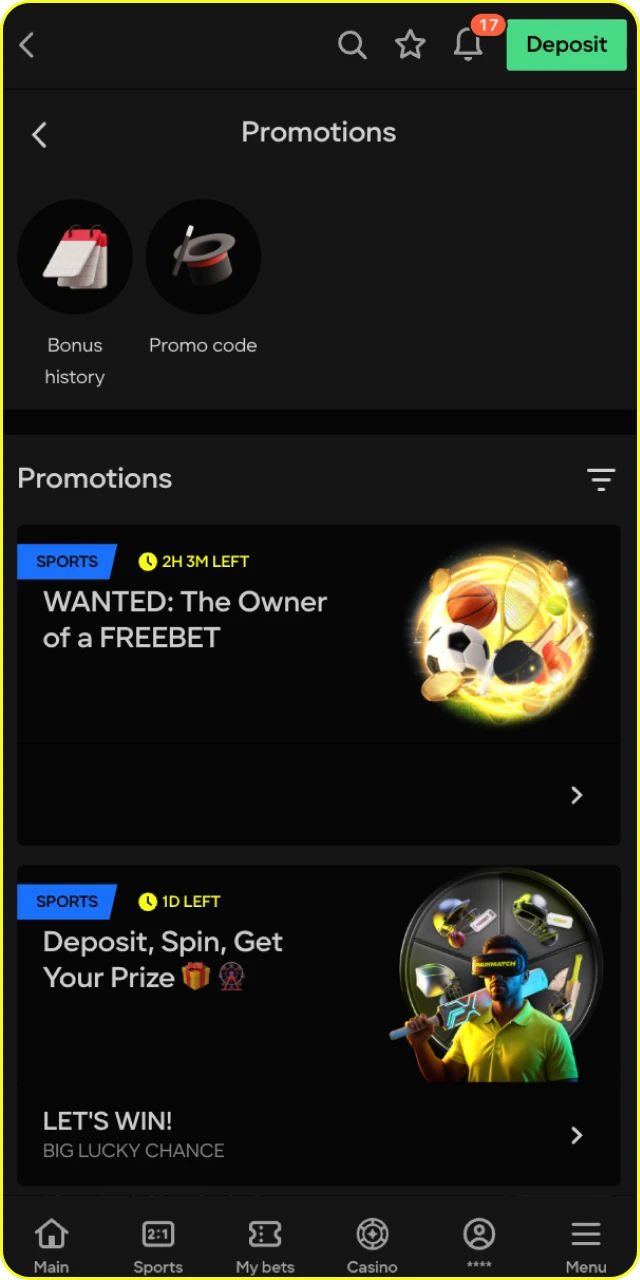 Don't forget to use the bonus to increase your winnings at Parimatch online casino.