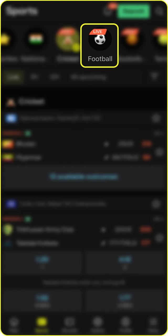 Visit the football section where you'll find the best matches at Parimatch online casino.