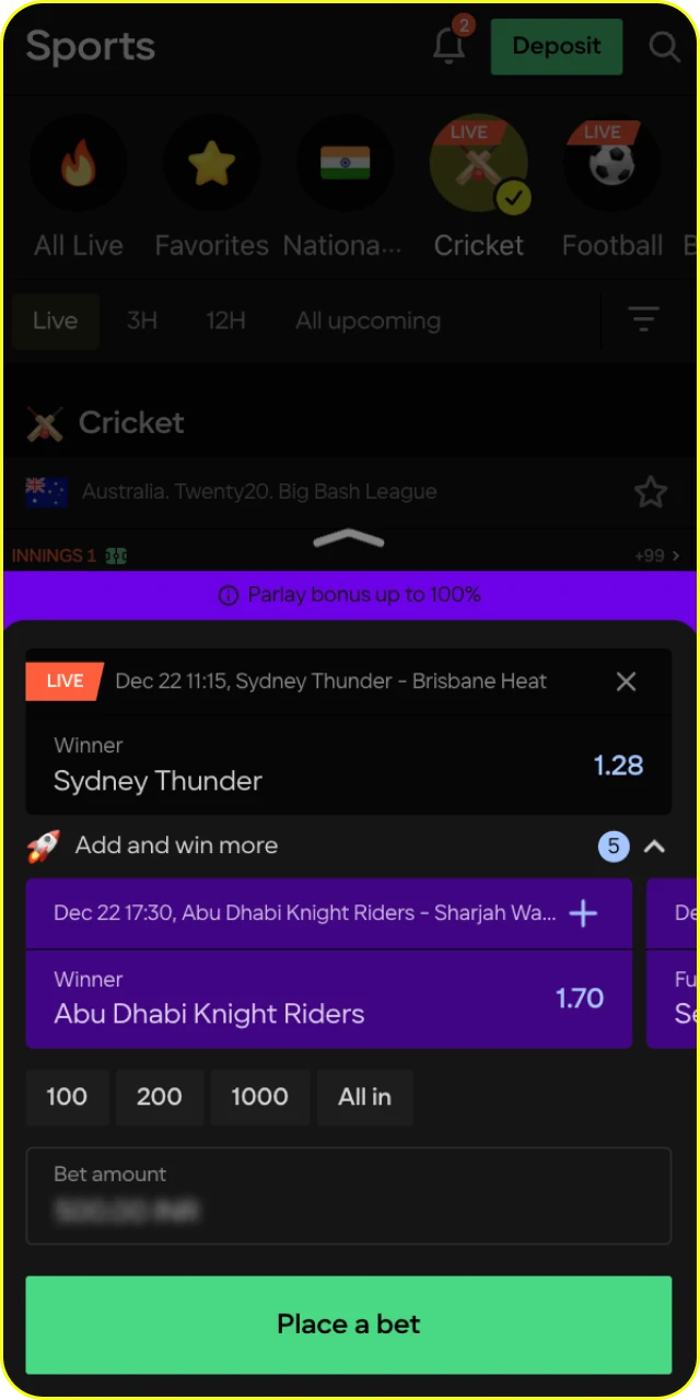 Bonuses at Parimatch online casino must be wagered.