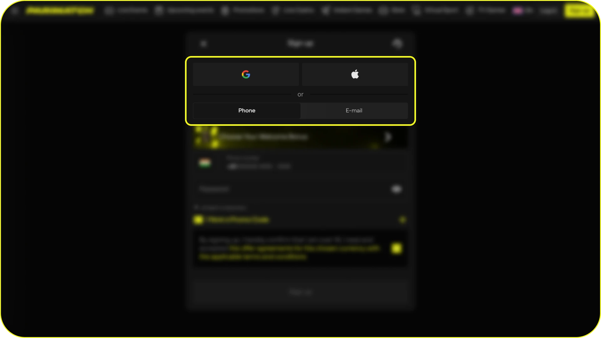 Parimatch online casino offers several registration methods.