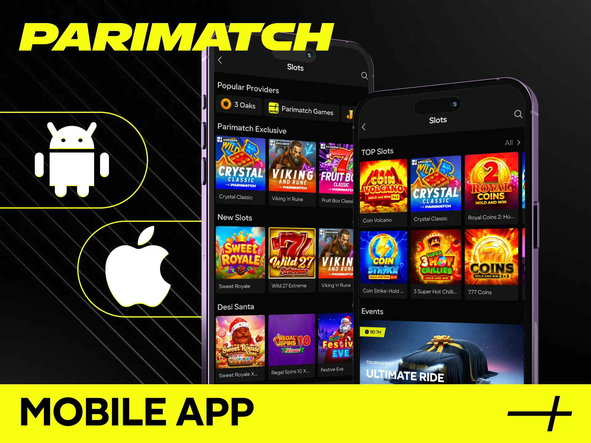 Install the Parimatch online casino app to play slot games anywhere.