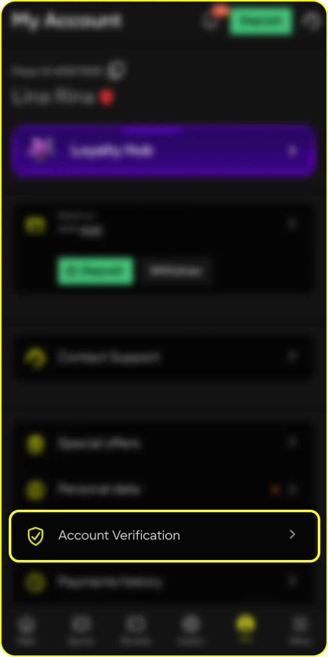 Be prepared to verify your account at Parimatch online casino.