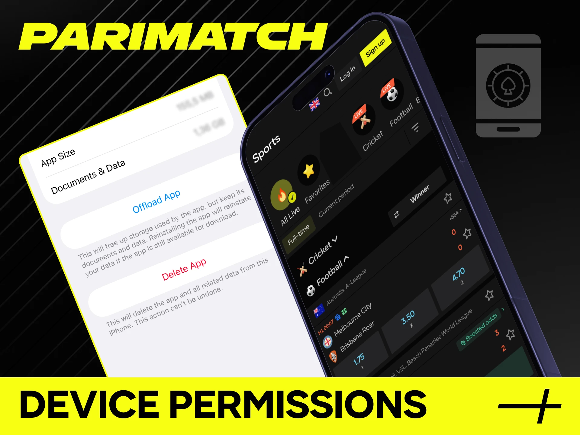 Grant necessary device permissions for the Parimatch App to function correctly.