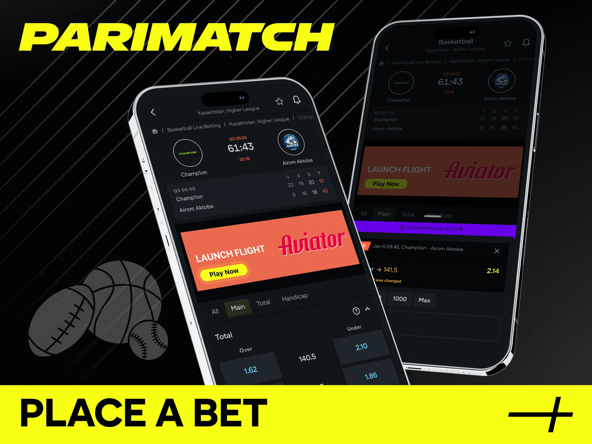 Follow the guide on how to place a bet using the Parimatch App.