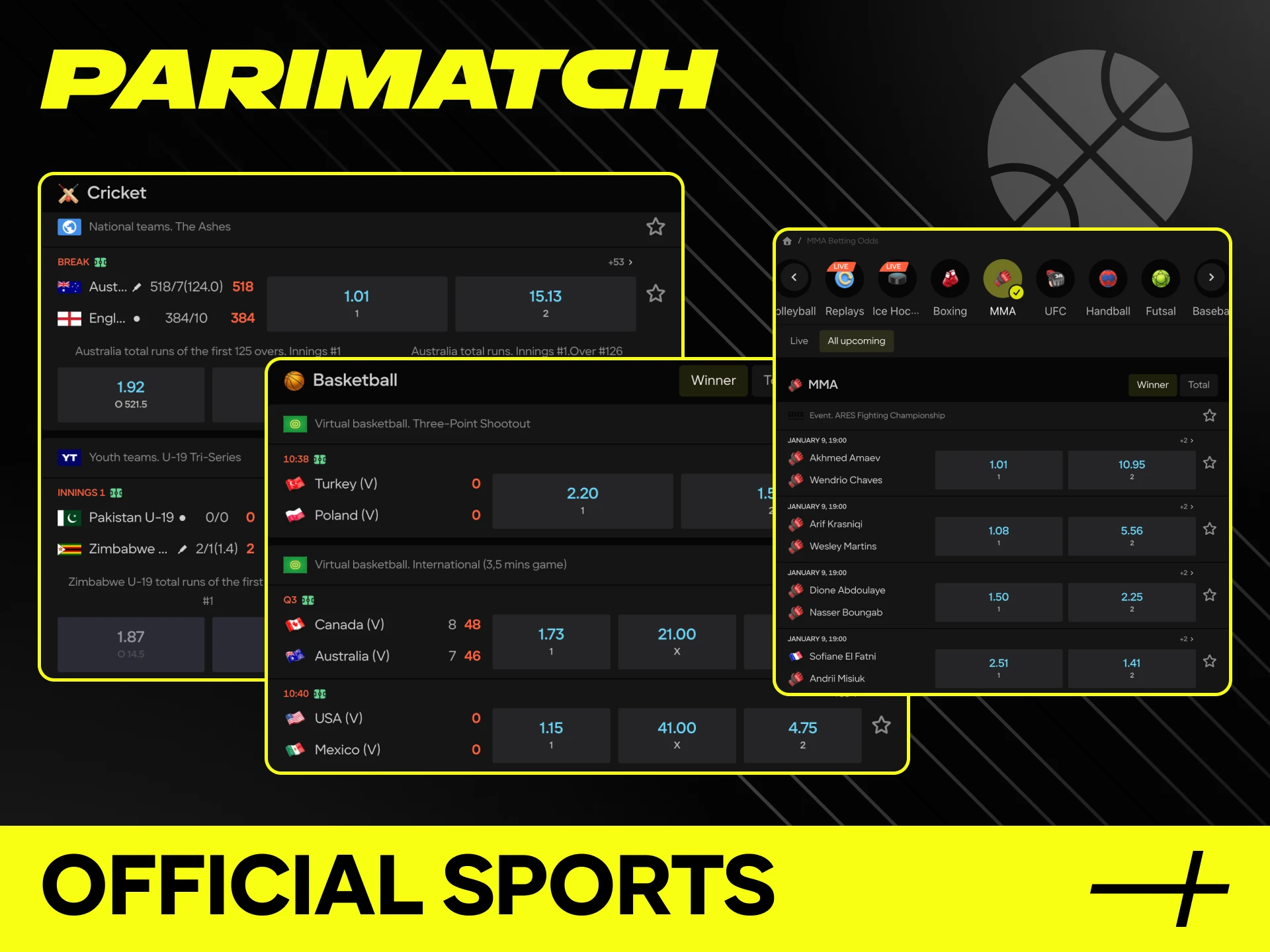 Check out the Parimatch official sports partners and global brand collaborations.