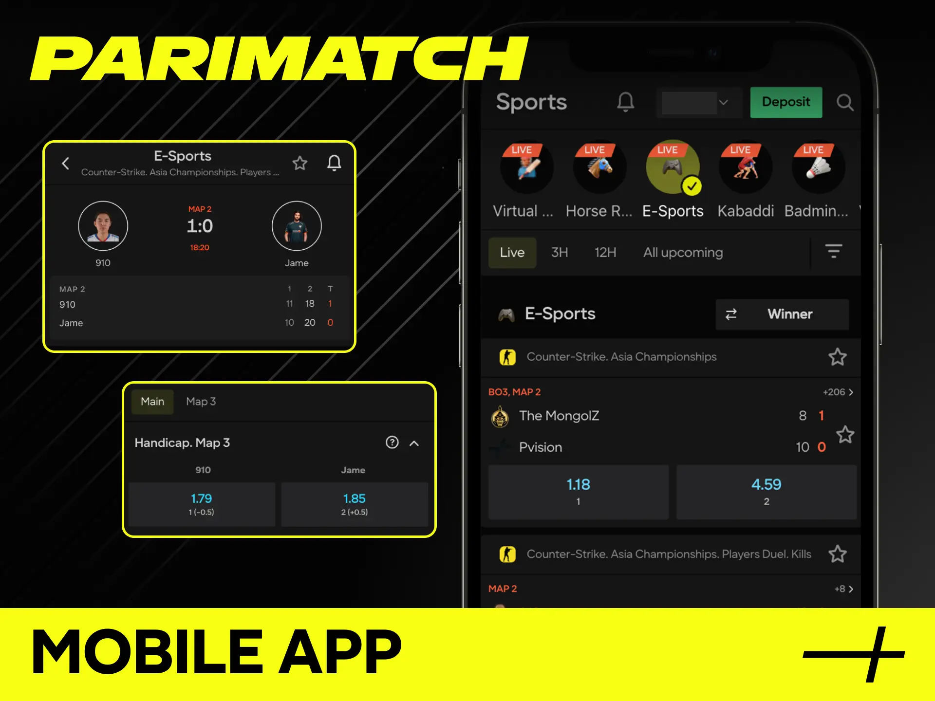 Experience ultimate CS2 betting via the official Parimatch mobile app today.