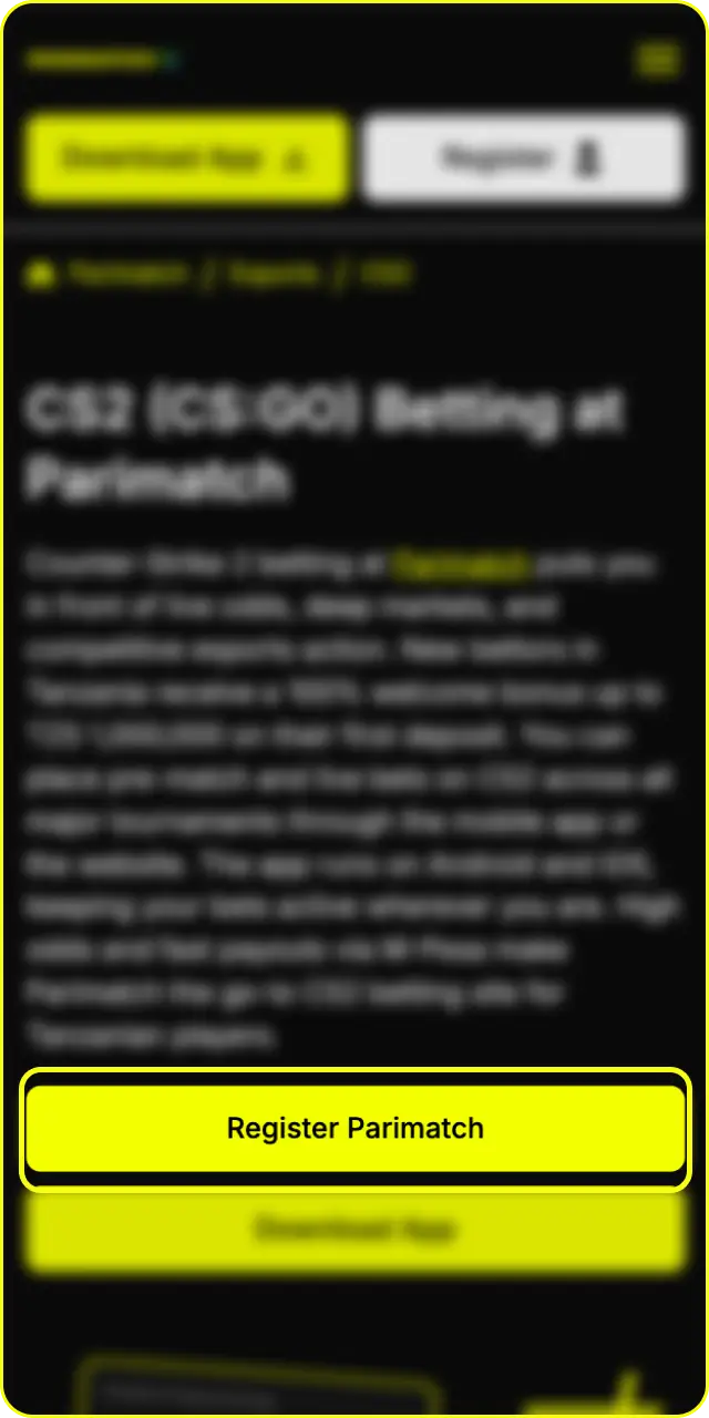 Open app to begin your profitable CS2 journey with Parimatch.