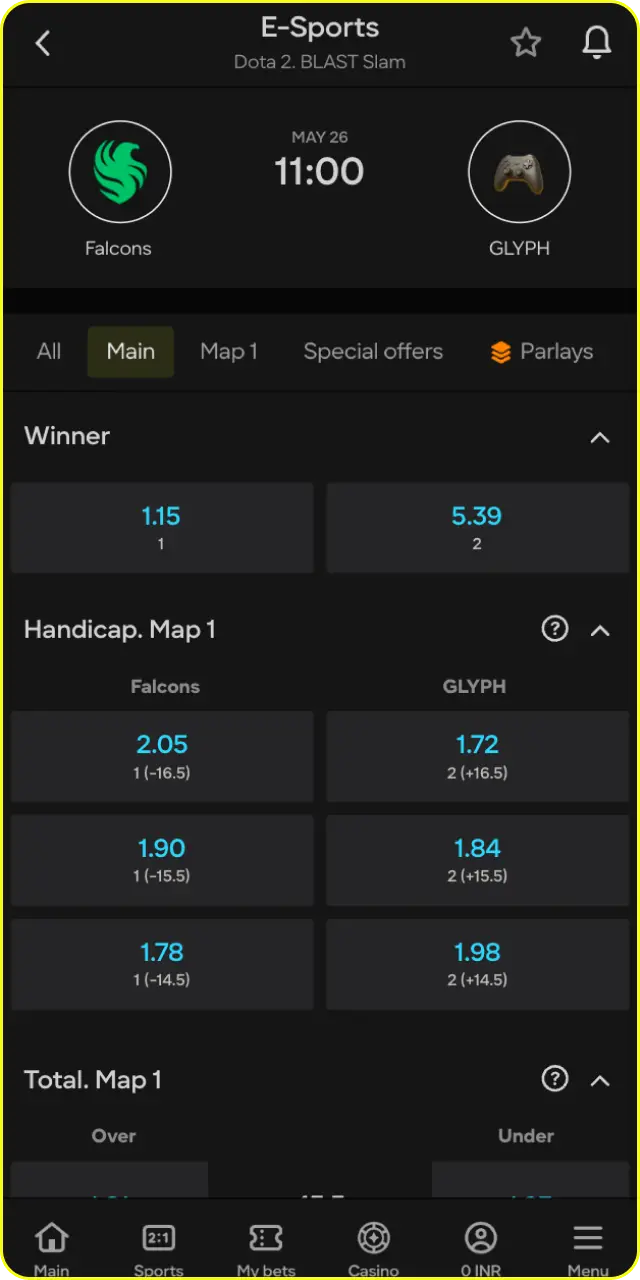 Place bet on your favorite championship to start winning with Parimatch Dota 2.