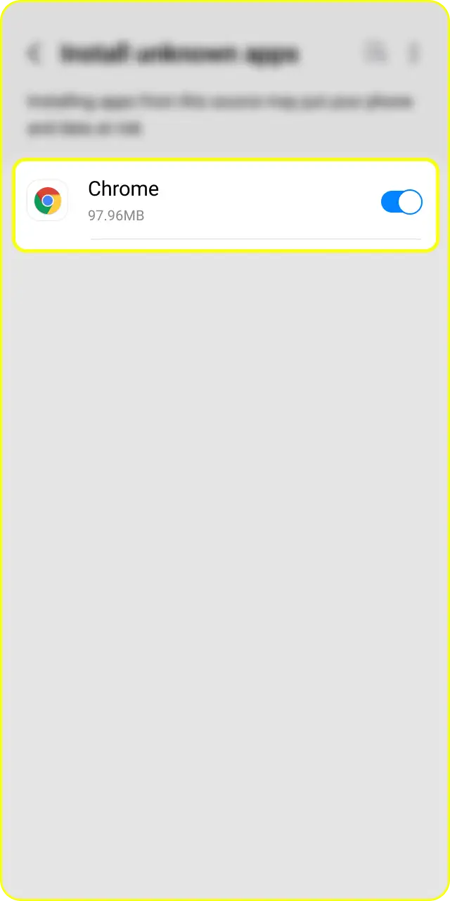 Allow installation from this source to open the Parimatch mobile app.