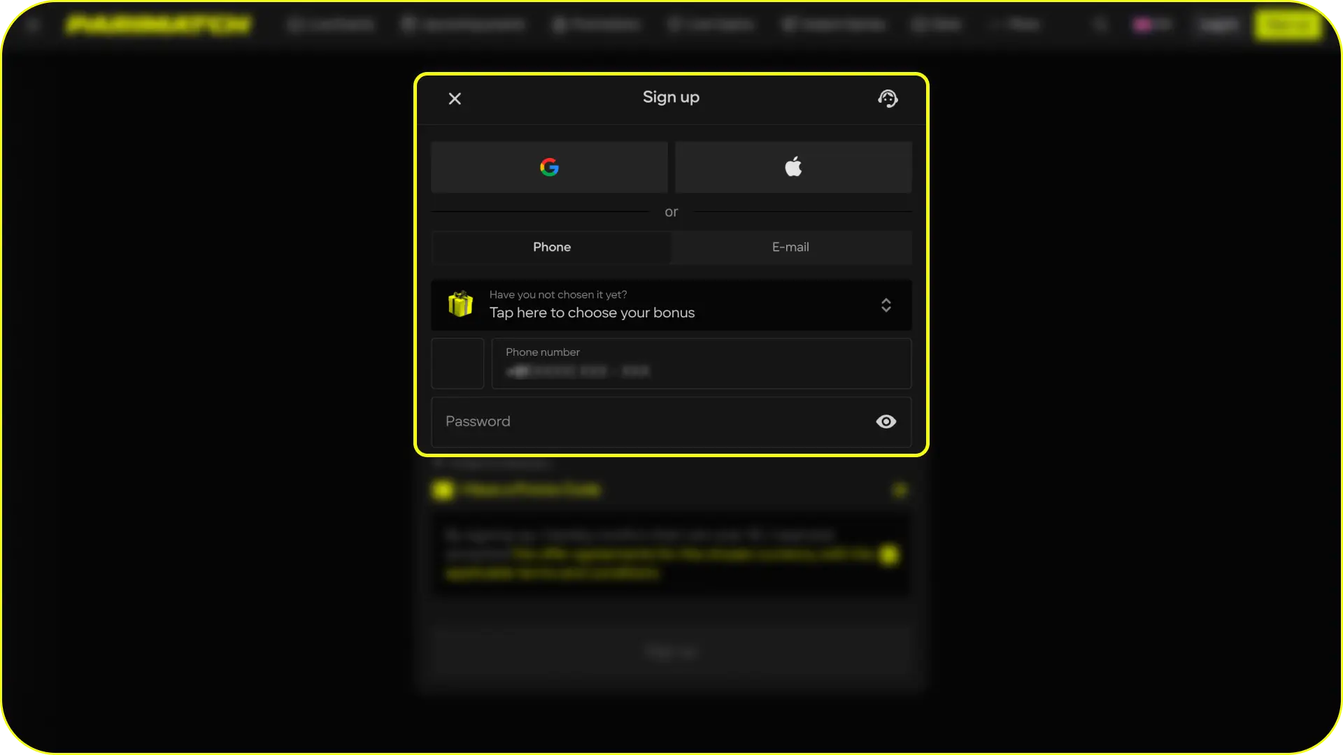 Create your personal Parimatch betting account to start your journey.
