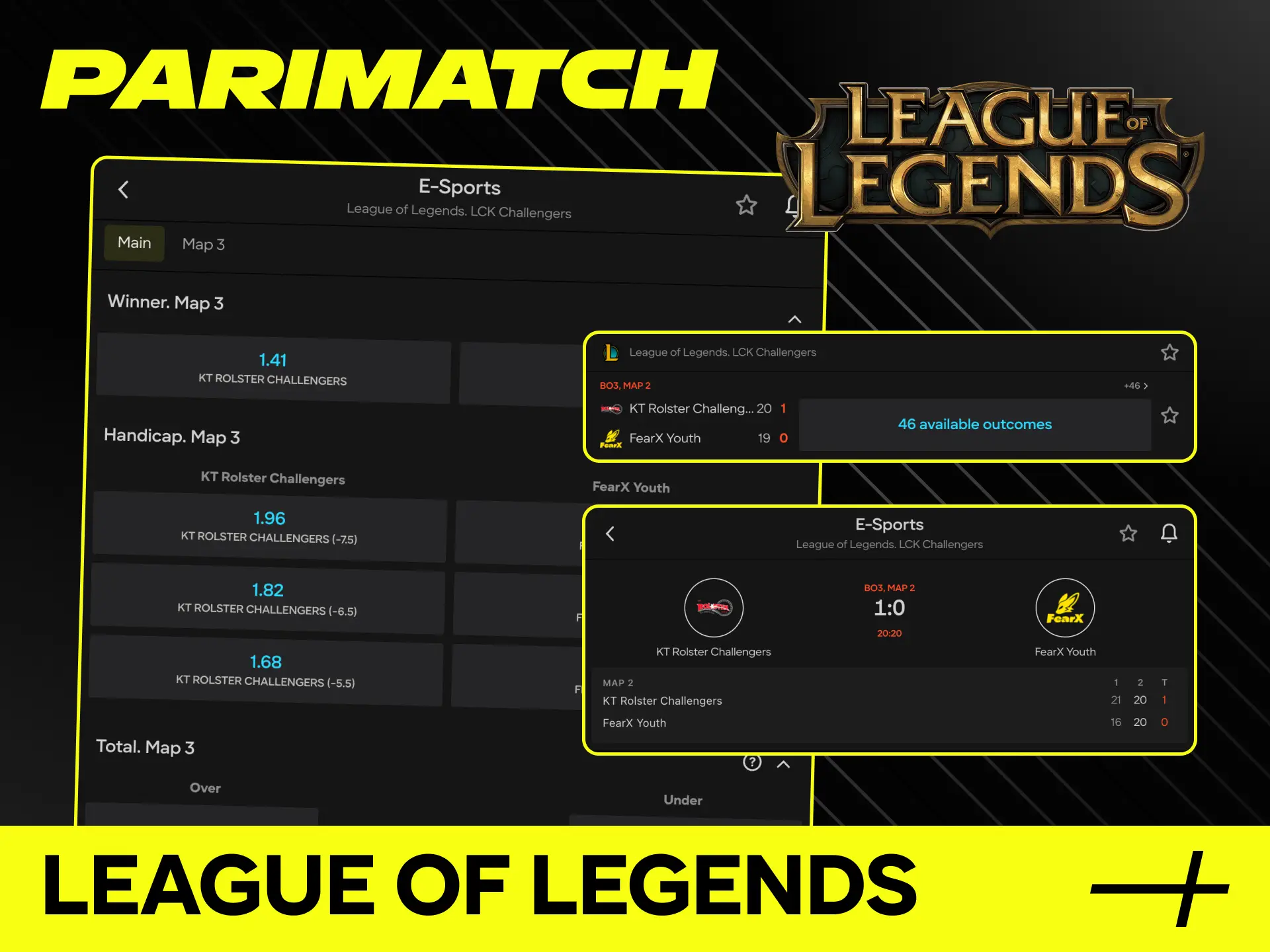 Discover professional League of Legends wagering markets at Parimatch.