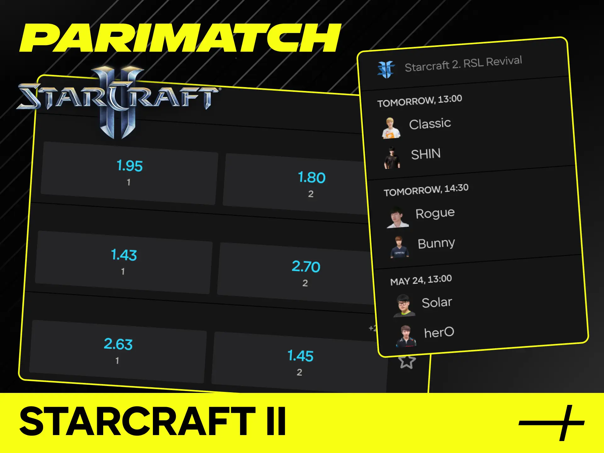 Start your StarCraft II esports betting journey with Parimatch.