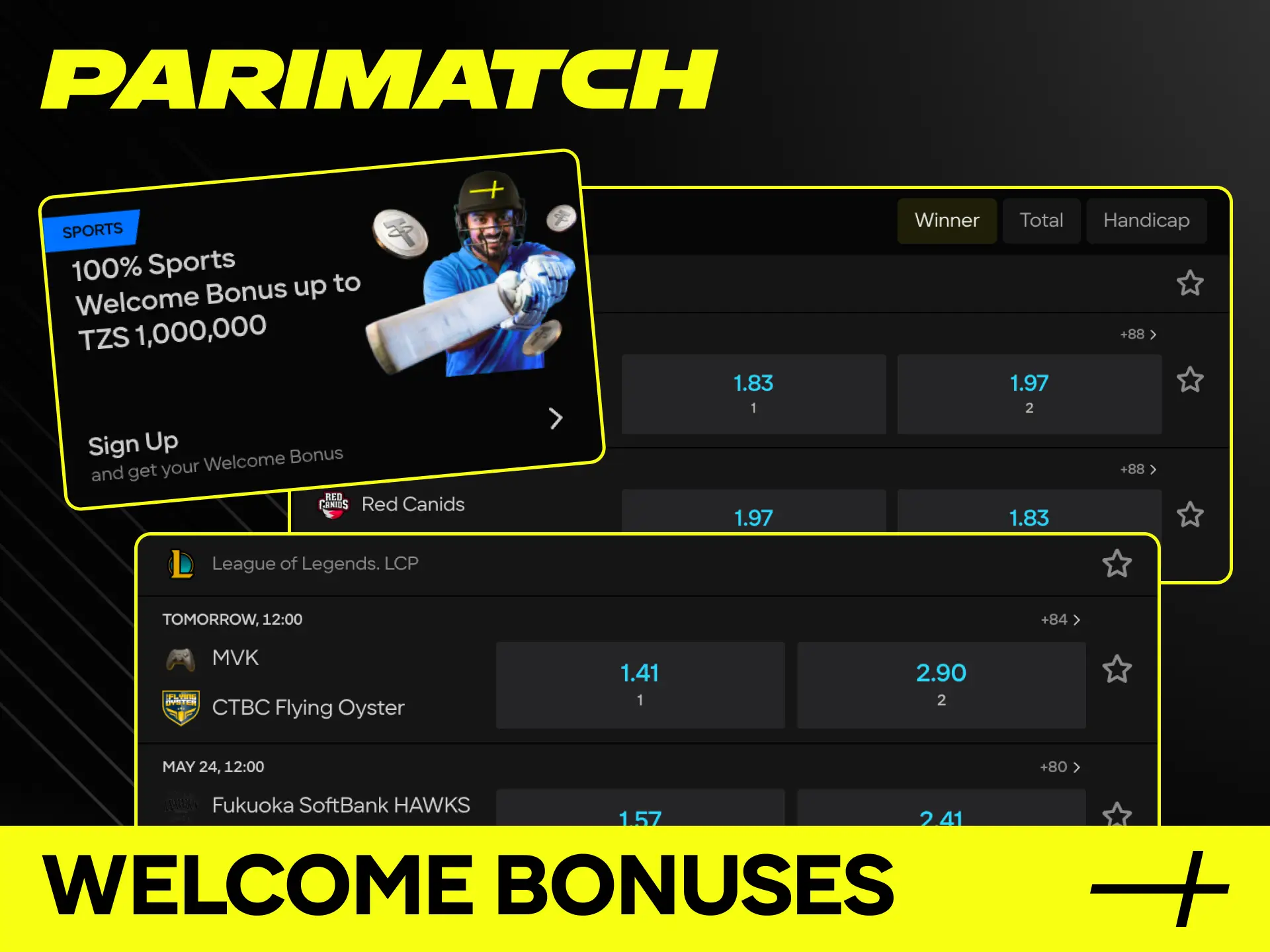 Claim your exclusive welcome bonuses for League of Legends betting at Parimatch Tanzania.
