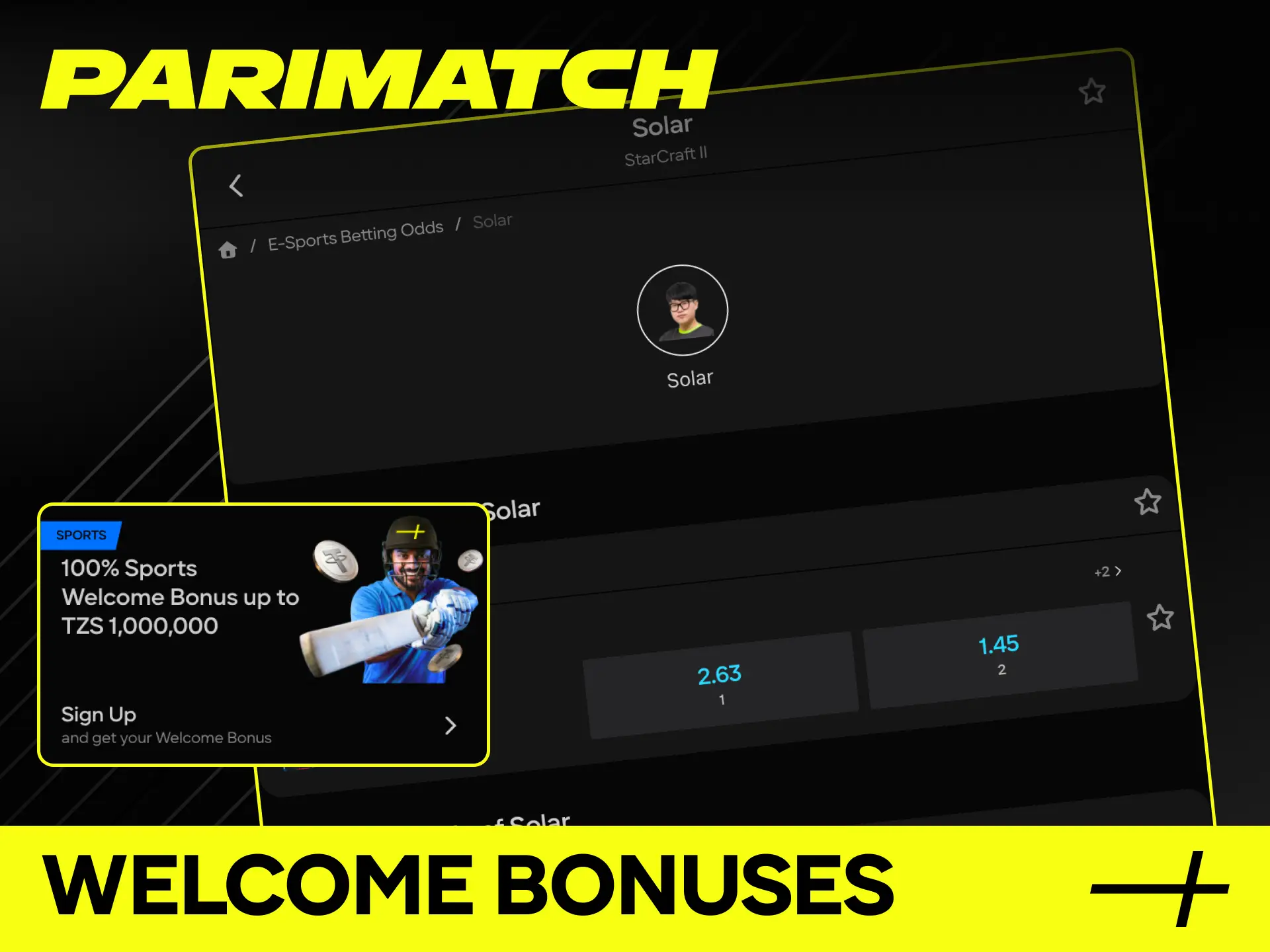 Unlock generous welcome bonuses for StarCraft II betting at Parimatch Tanzania.